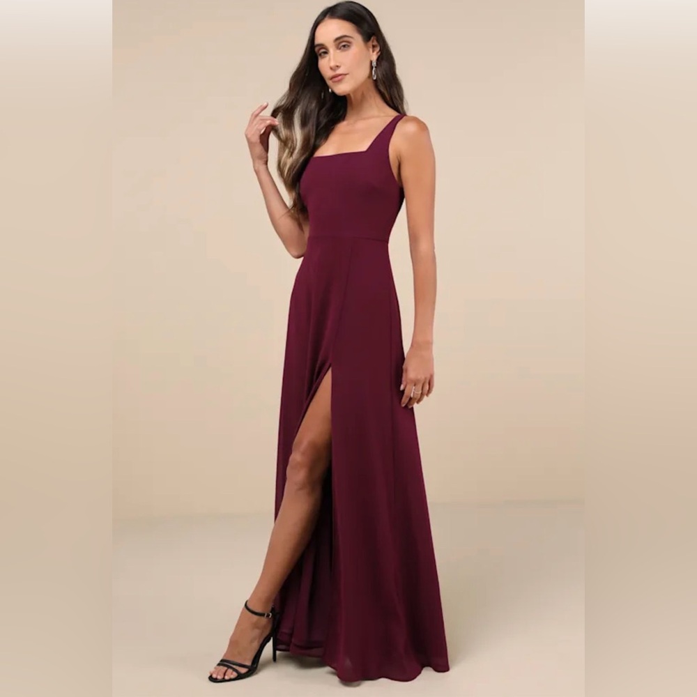 Lulu's Burgundy Maxi Dress